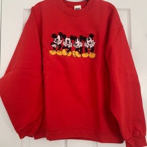 Disney L Red Mickey Mouse Sweatshirt